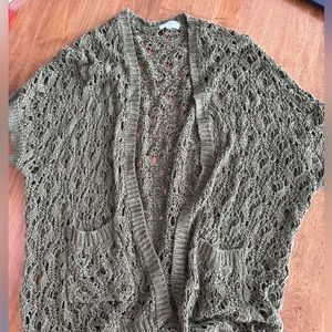 Army Green Large Knit Cardigan